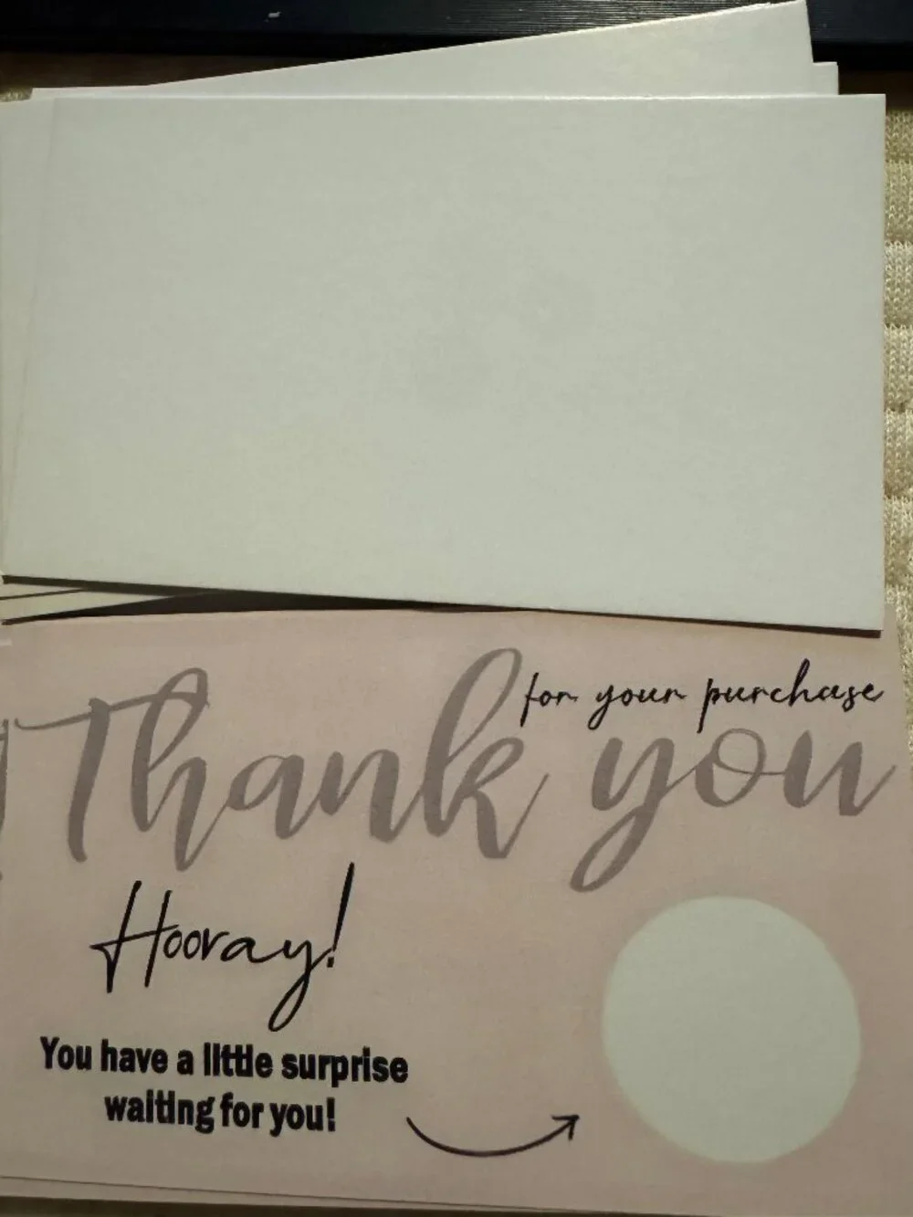 ★ 50 Pink Scratch-Off Thank You Cards Surprise Reward Customer Inserts